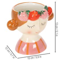 tételeket Lány arca virágcserépben alvó eperrel, nappali dekoráció, tavaszi, 13 cm