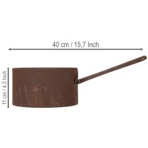 tételeket Fém kaspó, virágtartó, rozsdaszínű tálca, dísztárgy, Ø20cm M11cm
