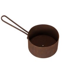 tételeket Fém kaspó, virágtartó, rozsdaszínű tálca, dísztárgy, Ø20cm M11cm