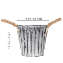 tételeket Kaspó fülekkel, fém virágcserép, díszcserép ültetéshez Ø14.5cm