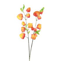 Művirág narancssárga lámpás virág Physalis dekoratív selyemvirág 93cm 2db