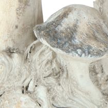 tételeket Gomba dekoráció öntött kő szürke fehér mosott 21,5×18×22cm