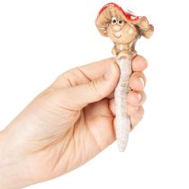 tételeket Gombadugóval díszített figura, lány és fiú, légyölő galóca arccal, 13cm, 2db