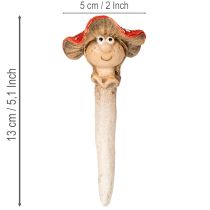tételeket Gombadugóval díszített figura, lány és fiú, légyölő galóca arccal, 13cm, 2db