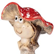 tételeket Gombadugóval díszített figura, lány és fiú, légyölő galóca arccal, 13cm, 2db