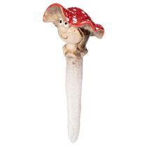tételeket Gombadugóval díszített figura, lány és fiú, légyölő galóca arccal, 13cm, 2db