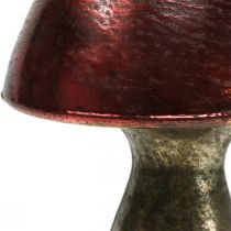 Deco gomba piros nagy fém őszi dekoráció Ø14cm H23cm