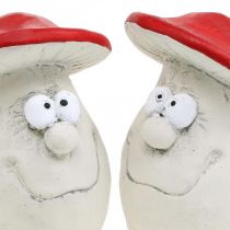 tételeket Gomba díszítéshez, szilveszteri dekoráció, erdei gomba, beton dekoráció piros, fehér H10cm SZ12,5cm 2db