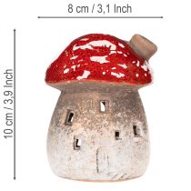 tételeket Gombaház Világítótorony Dekoratív figura Légyölő galóca Kéménnyel 10cm 2db