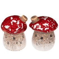 tételeket Gombaház Dekoráció Miniatűr Légyölő Galóca Gomba 6cm 2db