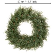 tételeket Műfenyő ágakból és tobozokból készült koszorú, 40 cm