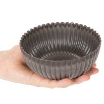 tételeket Bordázott tál, antracit, dísztál, kerek, 15 cm, 2 darab