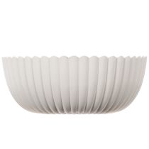 tételeket Kerek, bordázott tál fehér színben, sokoldalú dekorációhoz, 15 cm, 2 darab