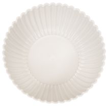 tételeket Kerek, bordázott tál fehér színben, sokoldalú dekorációhoz, 15 cm, 2 darab