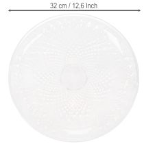 tételeket Dekoratív átlátszó kerek tál lábbal, 32 cm