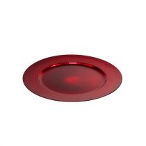 Műanyag tányér Ø25cm piros mázas hatással