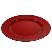Műanyag tányér Ø33cm piros-fekete