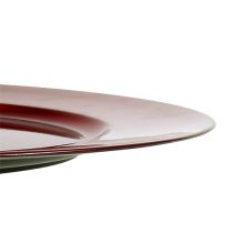 tételeket Dekoratív tányérok piros műanyag tányérok Ø33cm mázhatással 6 db