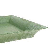 Műanyag tányér zöld négyzet 19,5cm x 19,5cm