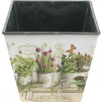 tételeket Fűszeres cserép, ültetőgép motívummal, ültetőgép H13cm Sz13,5cm