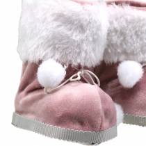 tételeket Karácsonyfadíszek plüss cipőpár szürke / rózsaszín 10cm x 8cm 2db