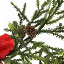 tételeket Dekoratív koszorú mikulásvirág és tűlevelű ágak mesterségesen Ø30cm