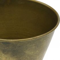 Vintage virágtartó fém csésze váza sárgaréz Ø11,5cm H13,5cm