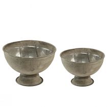 tételeket Csészetál dekoratív trófea fémszürke Ø12,5/15cm 2 db-os készlet