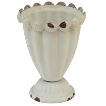 Csészeváza fém dekoratív csésze krém barna Ø9cm H13cm