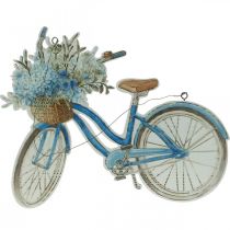 Deco tábla fa kerékpár nyári deco tábla akasztható kék, fehér 31 × 25 cm