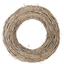 tételeket Dekoratív koszorú, rattan ágak, fehérre meszelt, kreatív tervezéshez, 50cm