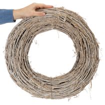 tételeket Dekoratív koszorú, rattan ágak, fehérre meszelt, kreatív tervezéshez, 50cm