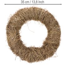 tételeket Természetes anyagból készült koszorú, natúr díszkoszorú barkácsoláshoz, 35cm