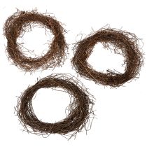 tételeket Természetes szőlőtőke koszorú Ø15cm, 10 darabos készlet - Ideális őszi, karácsonyi, húsvéti és temetési dekorációkhoz