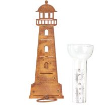tételeket Esőmérő világítótorony rozsdahatású – Dekoratív csapadékmérő kertbe és kerítésbe 41 cm rozsdahatású