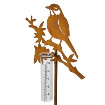Esőmérő kerti dugó rozsda madár 23x7,5x110cm
