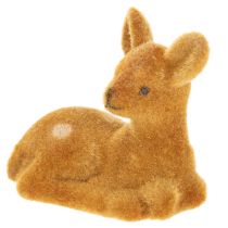 tételeket Dekoratív fekvő őzgida figura asztaldísznek, 8 cm, 6 darab