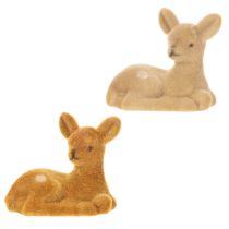 tételeket Dekoratív fekvő őzgida figura asztaldísznek, 8 cm, 6 darab