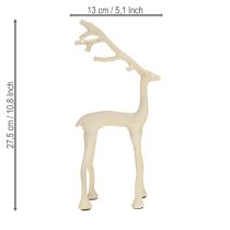 tételeket Rénszarvas dekorációs szarvasfigura fém szürke agyag optika M27.5cm