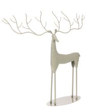 tételeket Dekoratív szarvas szobor nagy agancsokkal, modern fémhatású, 48 cm