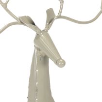 tételeket Dekoratív szarvas szobor nagy agancsokkal, modern fémhatású, 48 cm