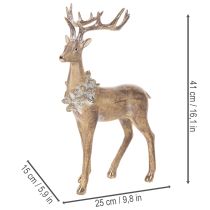 tételeket Dekoratív figura álló szarvasból aganccsal és fenyőtobozokkal, 41 cm
