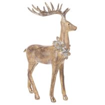 tételeket Dekoratív figura álló szarvasból aganccsal és fenyőtobozokkal, 41 cm