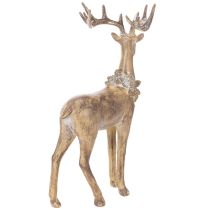tételeket Dekoratív figura álló szarvasból aganccsal és fenyőtobozokkal, 41 cm