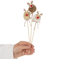 tételeket Dekoratív rénszarvas figura pompon karácsonykor 24cm 12db