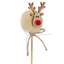 tételeket Dekoratív rénszarvas figura pompon karácsonykor 24cm 12db