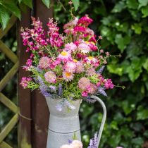 Rhodanthe rózsaszín-rózsaszín, selyem virágok, műnövény, szalmavirág csokor L46cm