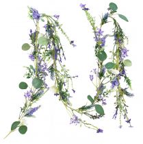 Romantikus virágfüzér levendula lila fehér 194cm