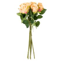tételeket Realisztikus megjelenésű, tartós műrózsa csokor esküvői dekorációnak, 44 cm, 6 darab