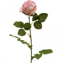 Deco rózsa rózsaszín, virágdísz, műrózsa L74cm Ø7cm